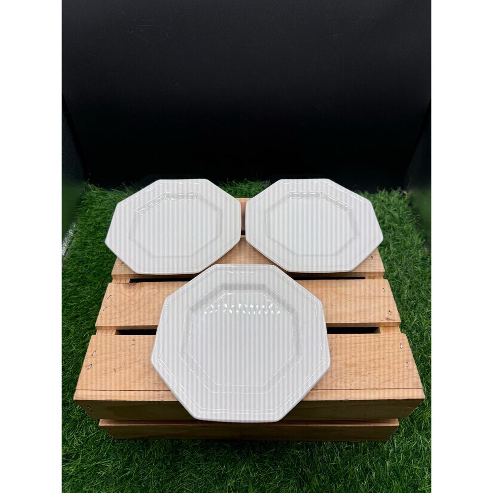 Set of 3 Johnson Brothers Heritage White Octagon 6" Bread Plates